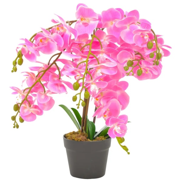 Plantă Artificială Orhidee Cu Ghiveci Roz 60 cm 280166